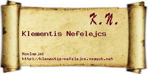 Klementis Nefelejcs névjegykártya